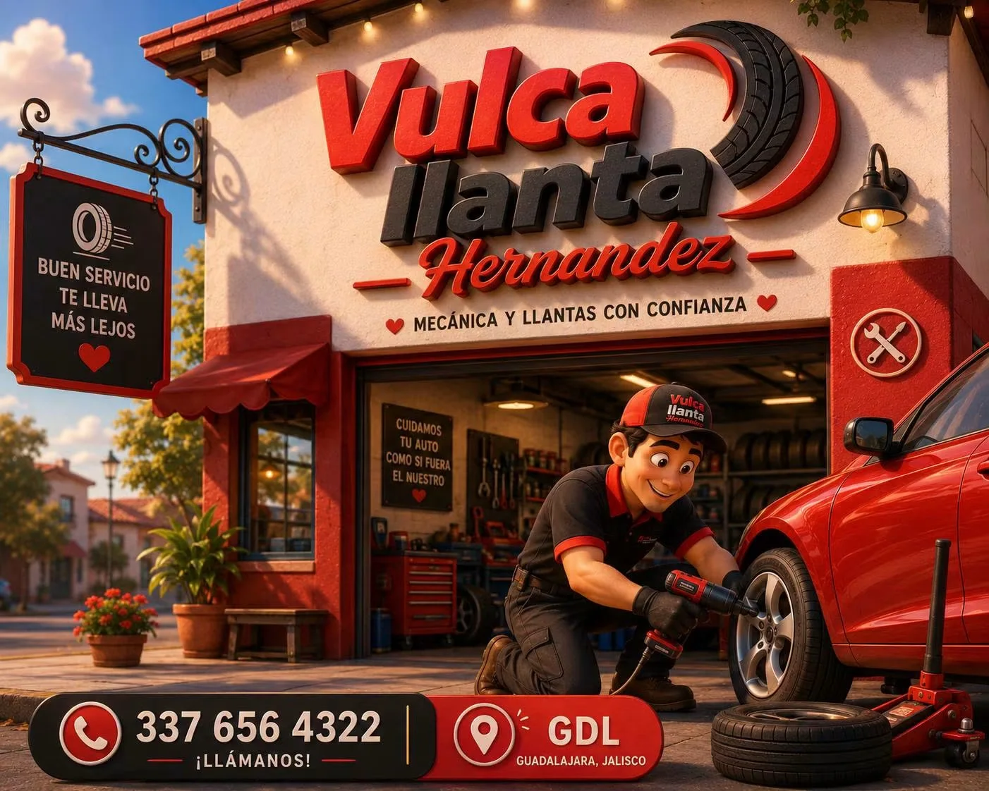 Diseño publicitario para taller automotriz